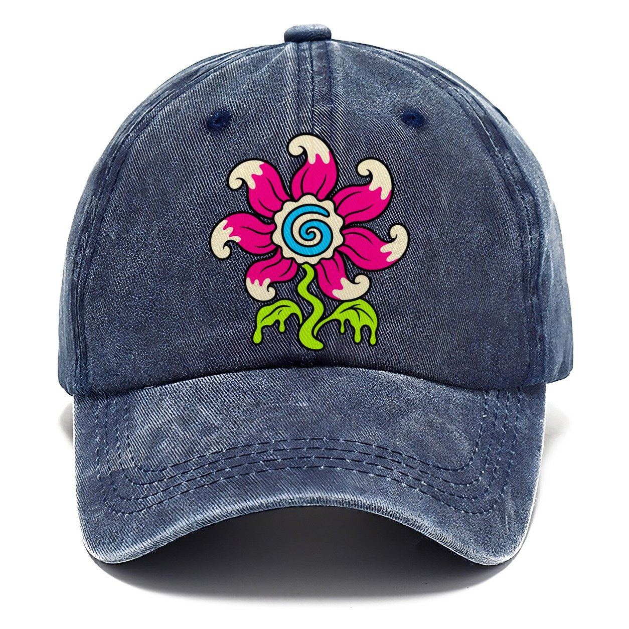 Swirl Tongue Flower Crazy Styles Classic Cap – Twilight Navy