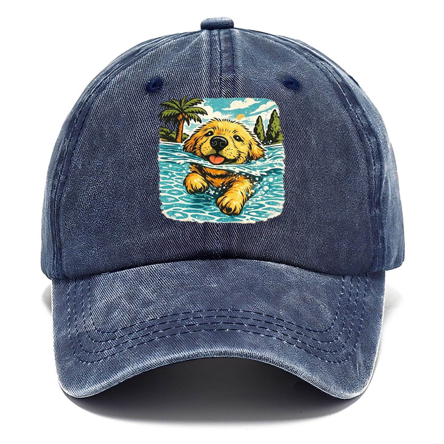 Golden Retriever Pool Pup Classic Cap – Twilight Navy