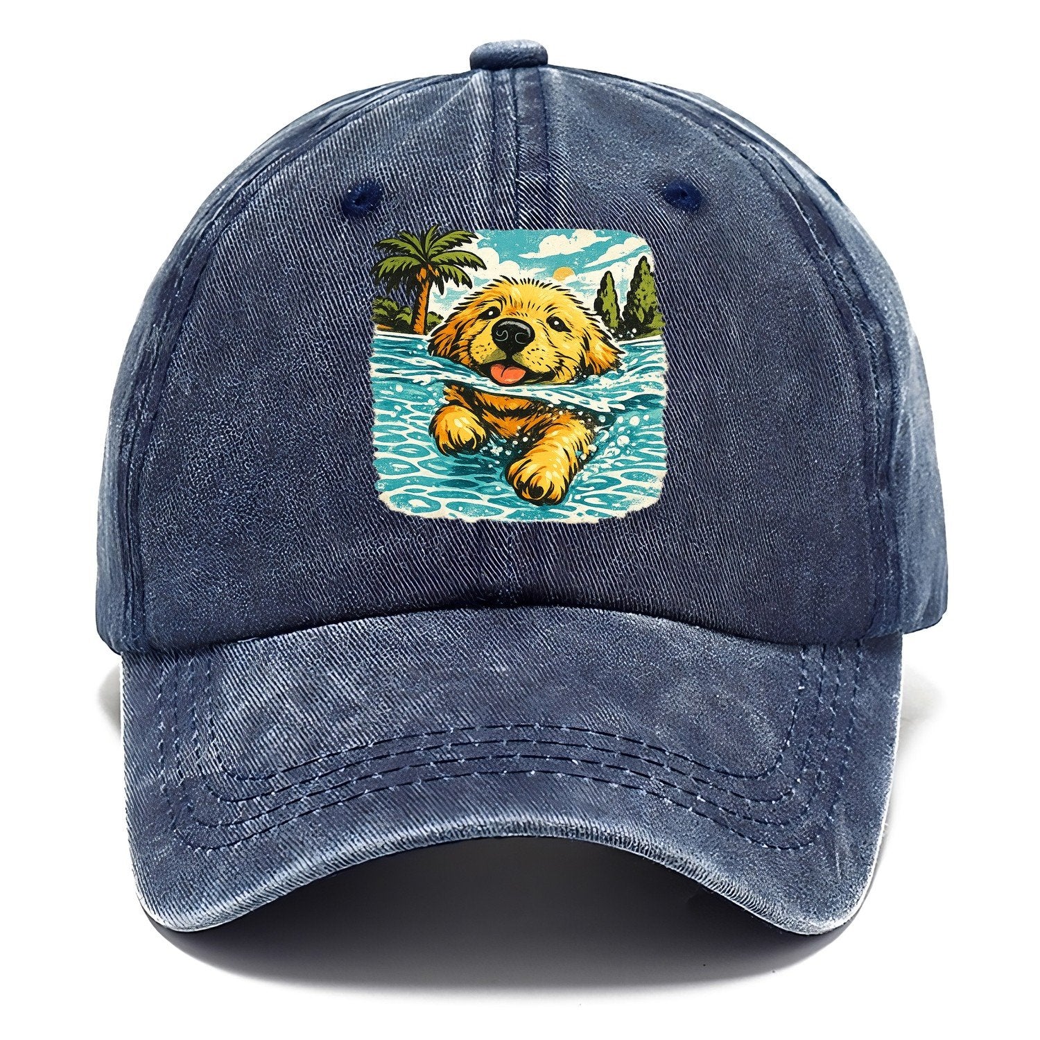 Golden Retriever Pool Pup Classic Cap – Twilight Navy