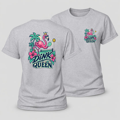 Flamingo Dink Queen Pickleball Life Women's Cotton T-Shirt – Sport Grey