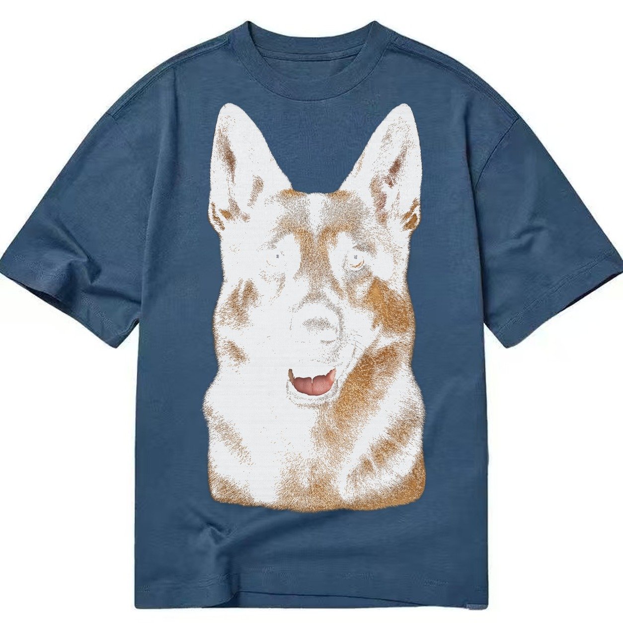 German Shepherd Portrait Classic T-shirt – Twilight Navy
