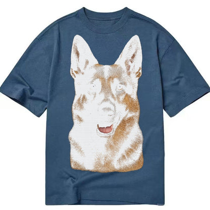 German Shepherd Portrait Classic T-shirt – Twilight Navy