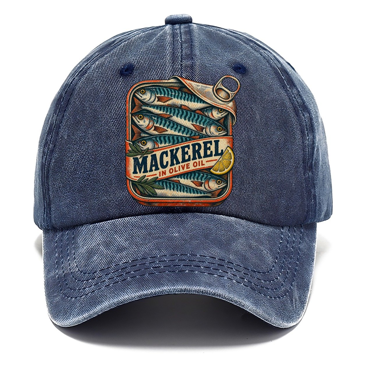 Mackerel Tin Stack Fishing Club Classic Cap – Twilight Navy