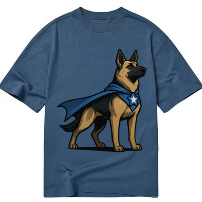 German Shepherd Patriotic Hero Standing Alert On Four Paws S Classic T-shirt – Twilight Navy