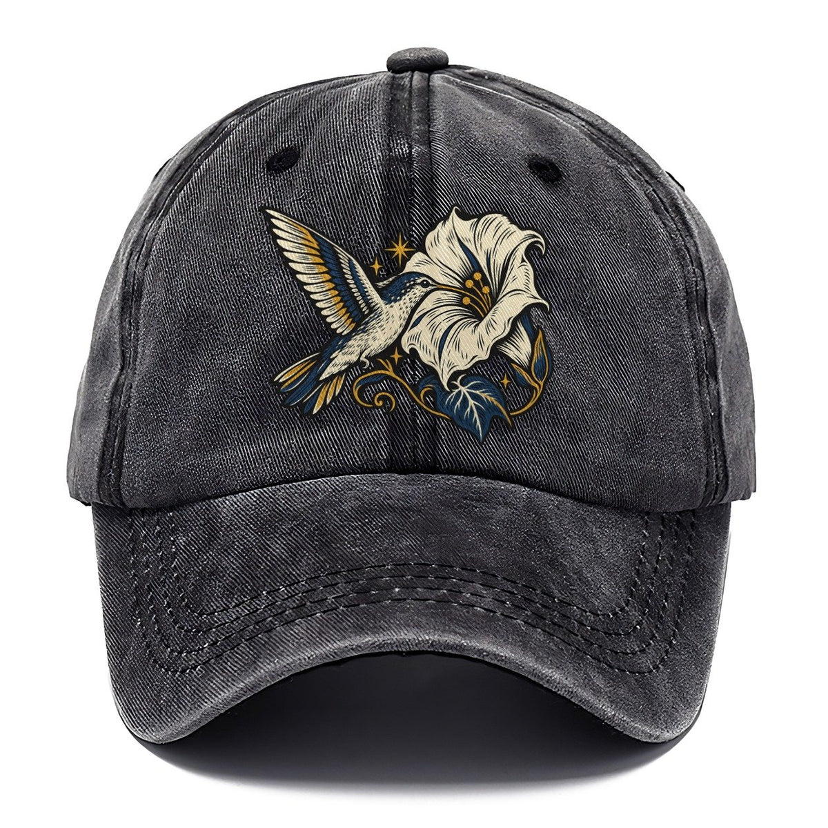Hummingbird Night Flower Sundown Familiars Classic Cap – Graphite