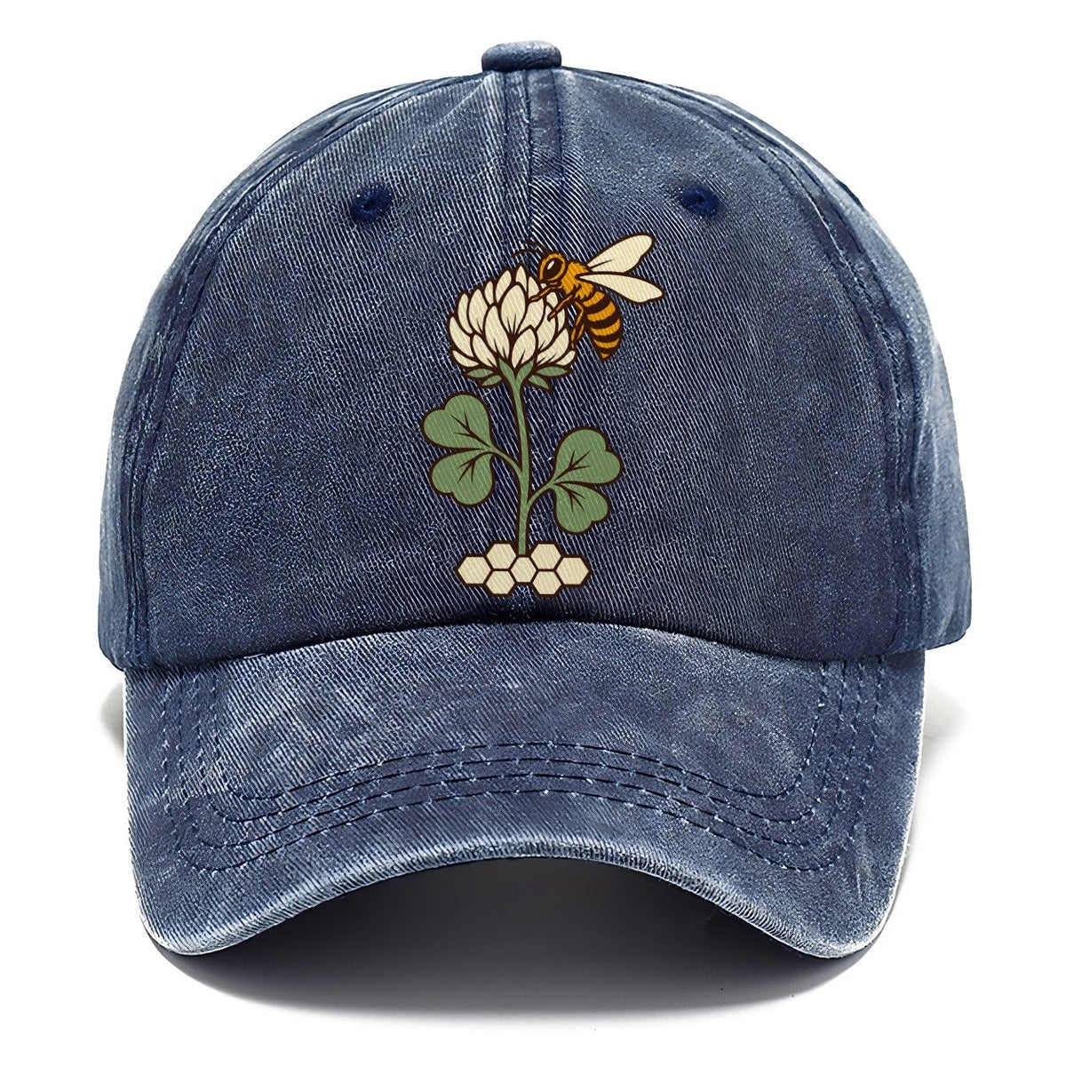 Clover And Bee Pairing Beekeeping Classic Cap – Twilight Navy
