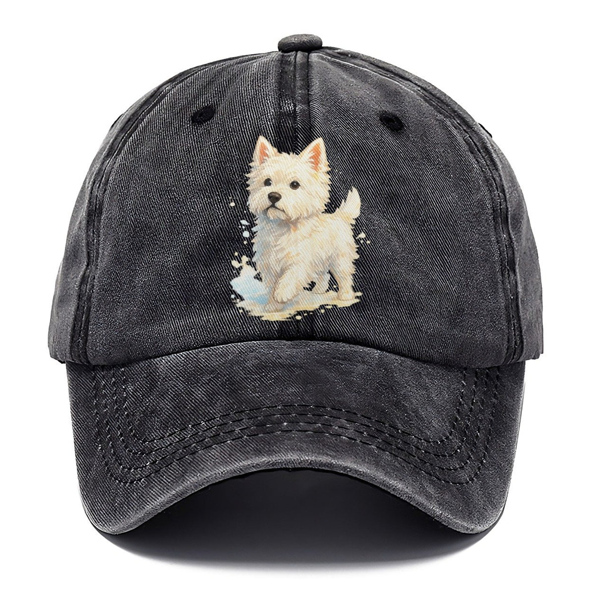 Westie Watercolor Portrait Classic Cap – Graphite