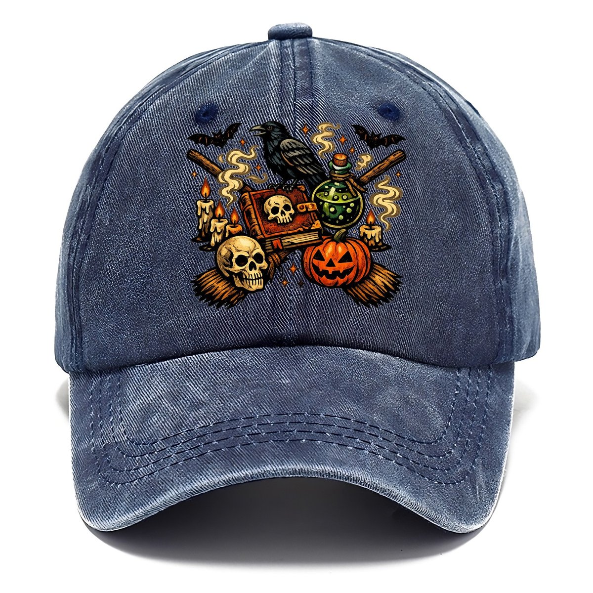 Vintage Witch Spellbook Raven Classic Cap – Twilight Navy