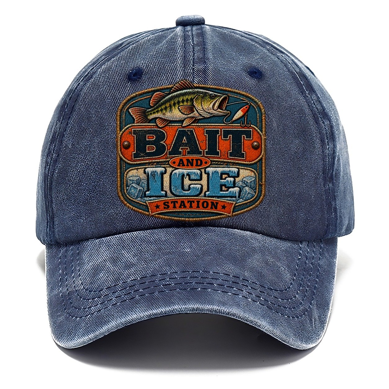 Bait And Ice Station Fishing Club Classic Cap – Twilight Navy