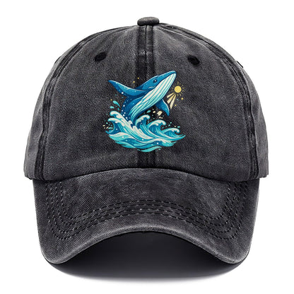 Vintage Whale Ocean Waves Classic Cap – Graphite