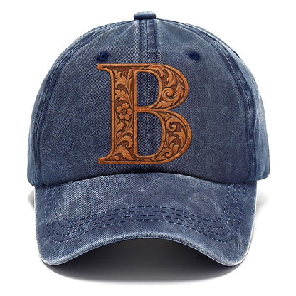 Tooled Leather B Monogram Classic Cap – Twilight Navy