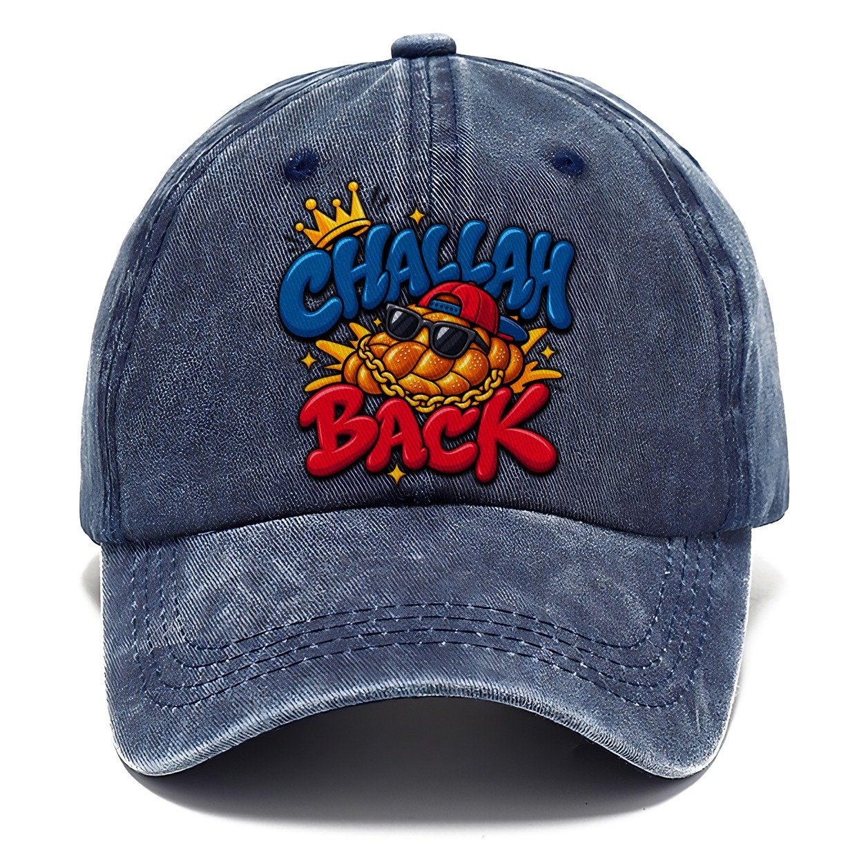 Challah Back Retro Judaism Heritage Classic Cap – Twilight Navy
