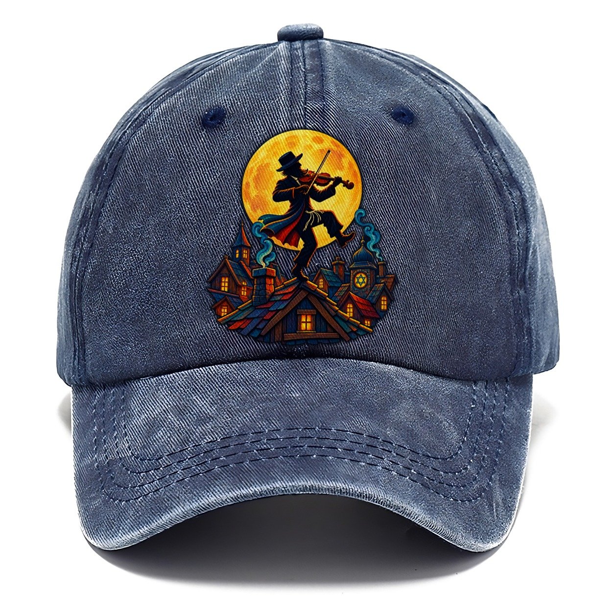 Shtetl Fiddler Roof Judaism Heritage Classic Cap – Twilight Navy