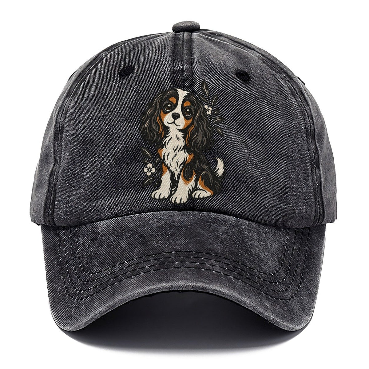 Cavalier Spaniel with Flowers Classic Cap – Graphite