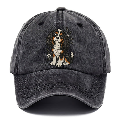 Cavalier Spaniel with Flowers Classic Cap – Graphite
