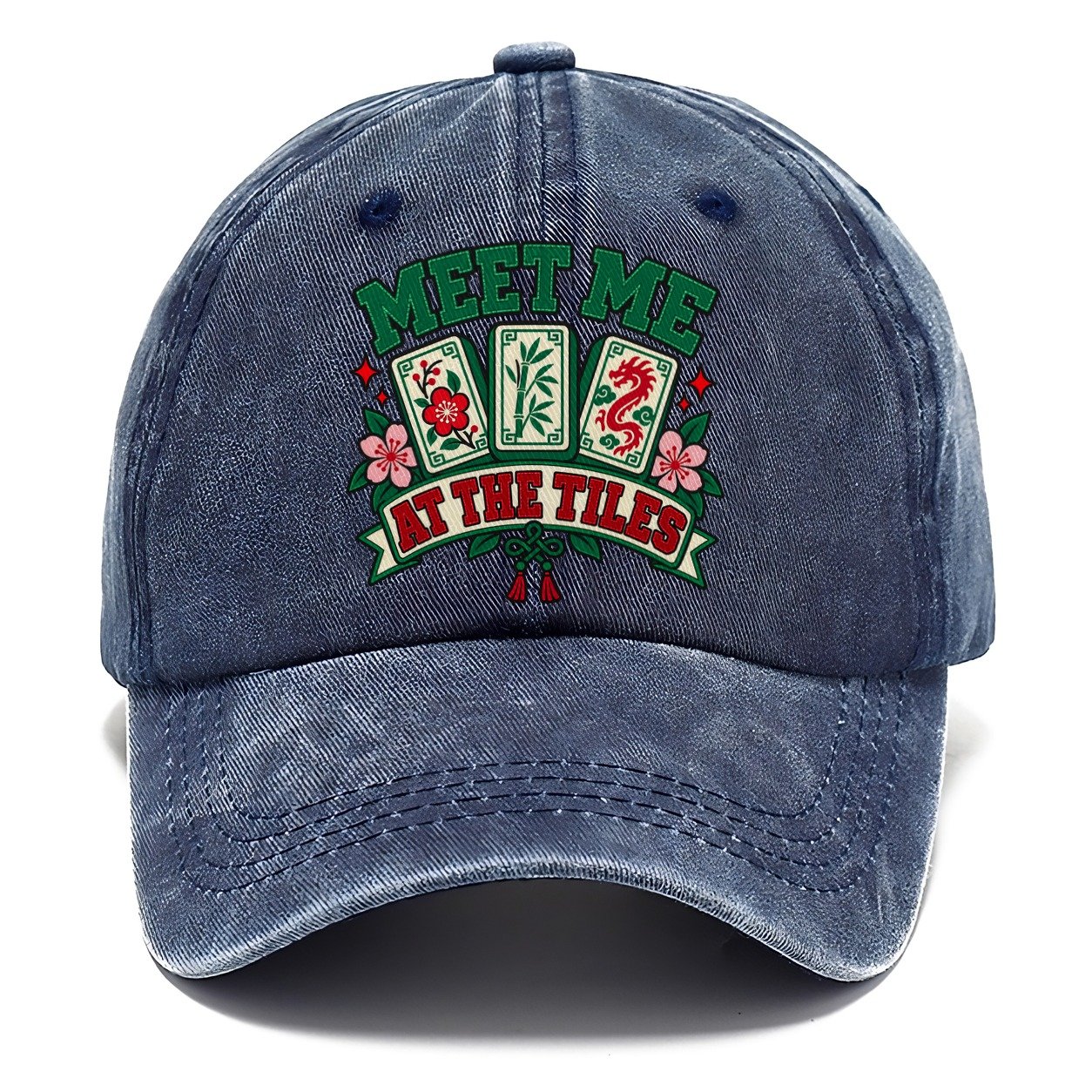 Meet Me At The Tiles Mahjong Game Night Classic Cap – Twilight Navy