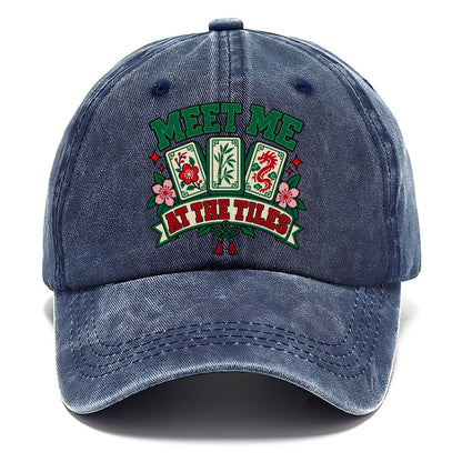 Meet Me At The Tiles Mahjong Game Night Classic Cap – Twilight Navy