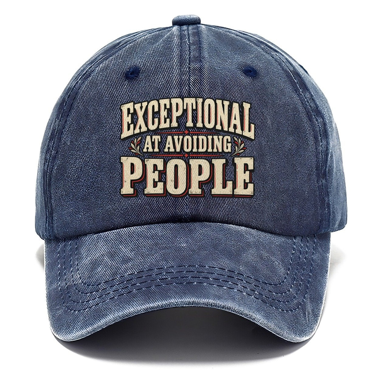 Exceptional At Avoiding People American Wit Classic Cap – Twilight Navy