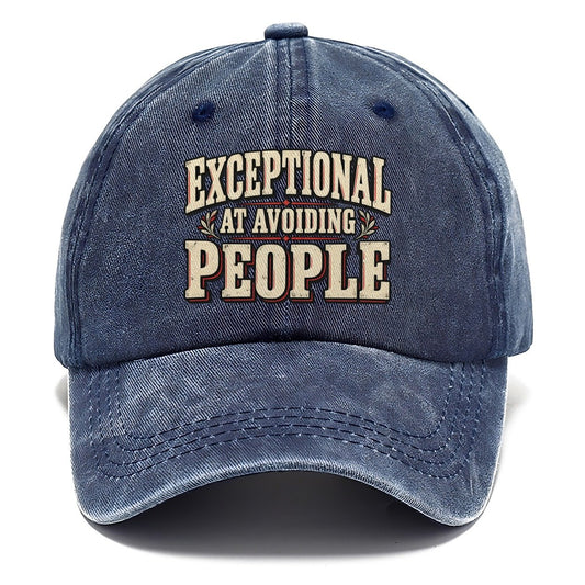 Exceptional At Avoiding People American Wit Classic Cap – Twilight Navy