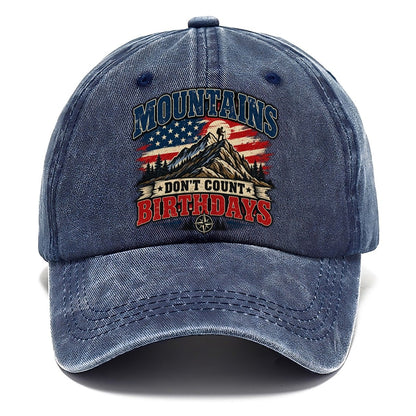 Mountains Don T Count Birthdays Old Man Strong Classic Cap – Twilight Navy