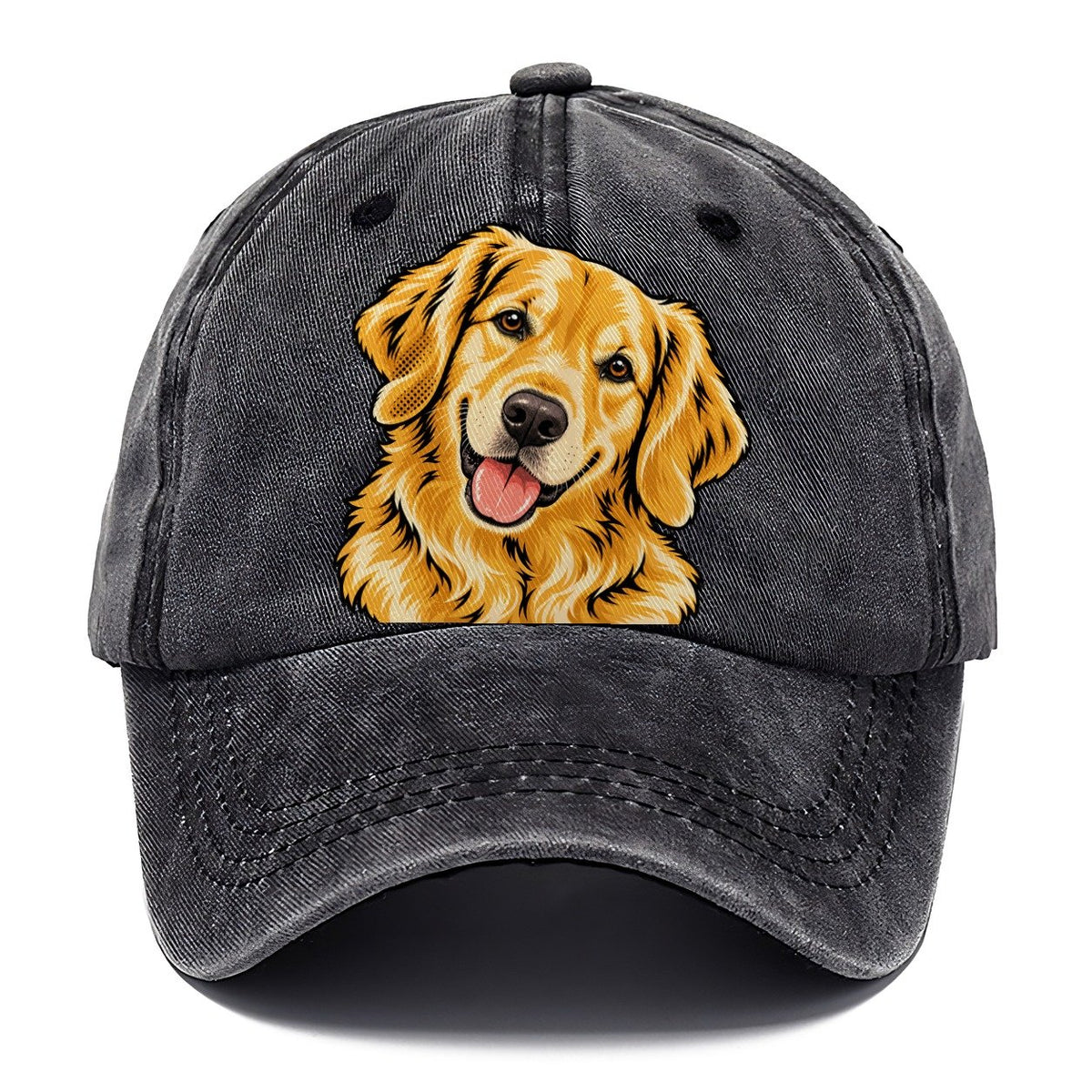 Pop Art Golden Retriever Head Tilt Classic Cap – Graphite