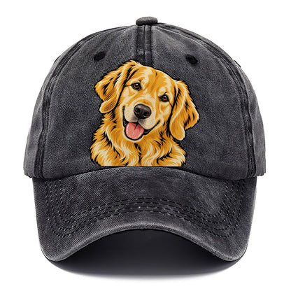 Pop Art Golden Retriever Head Tilt Classic Cap – Graphite