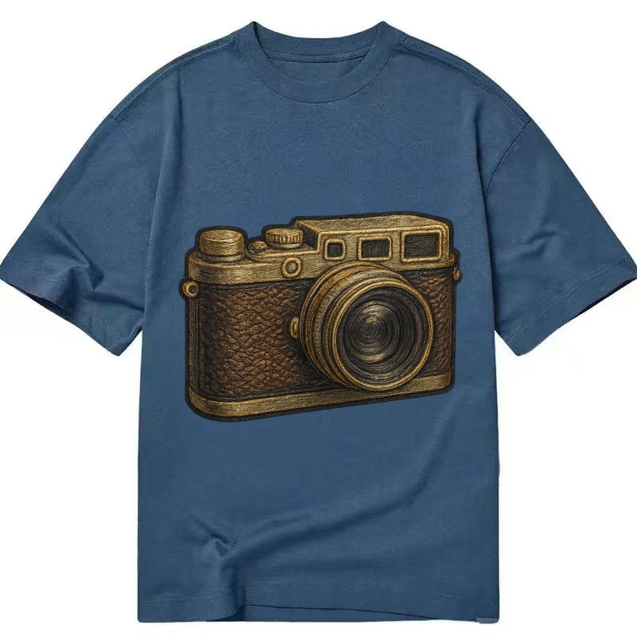 Film Camera Vintage 35mm Camera With Leather And Chrome Classic T-shirt – Twilight Navy