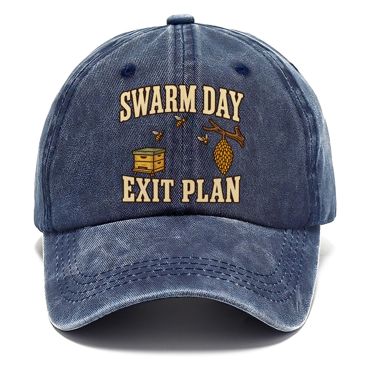 Swarm Day Exit Plan Beekeeping Classic Cap – Twilight Navy