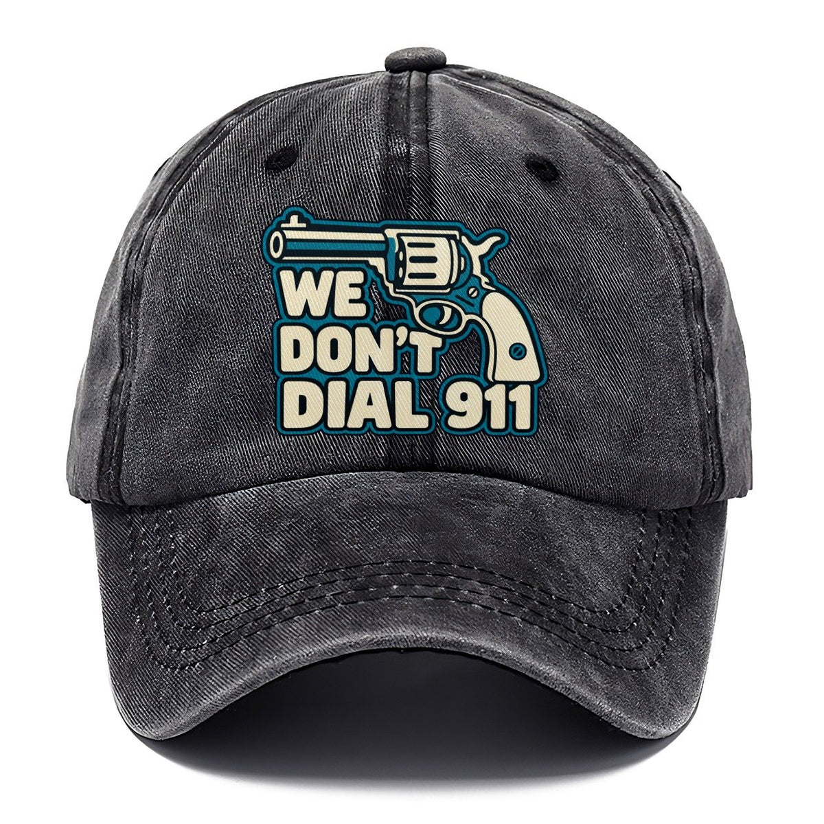 Continuous Line Mark We Don't Dial 911 Classic Cap – Graphite