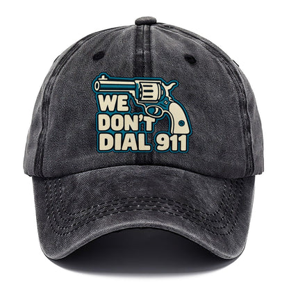 Continuous Line Mark We Don't Dial 911 Classic Cap – Graphite