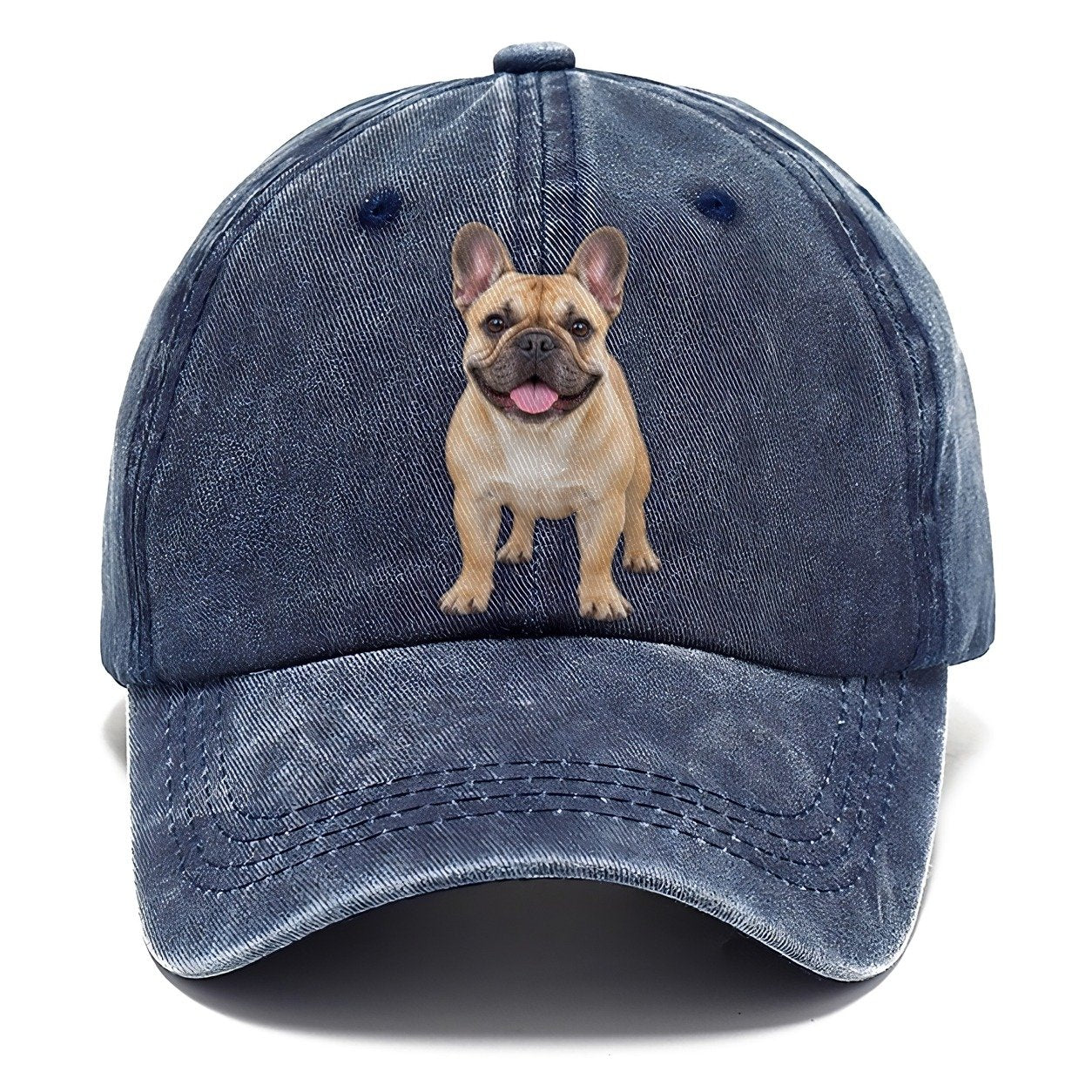 French Bulldog Standing Top Breeds Classic Cap – Twilight Navy