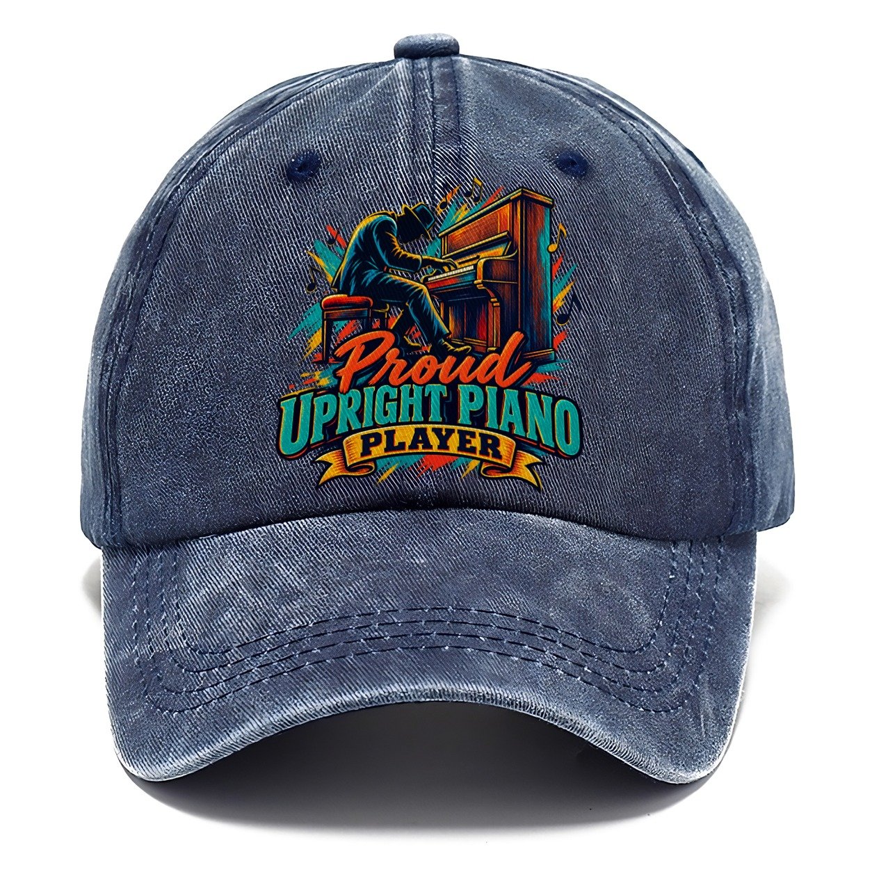 Proud Upright Piano Player Music Instruments Classic Cap – Twilight Navy