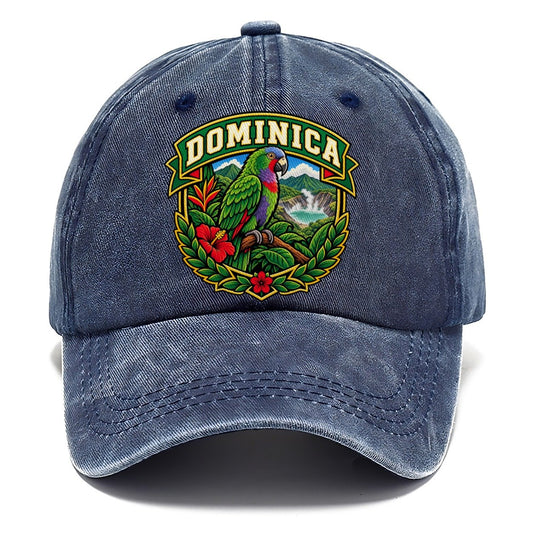 Dominica Retro Badge Country Logos Classic Cap – Twilight Navy