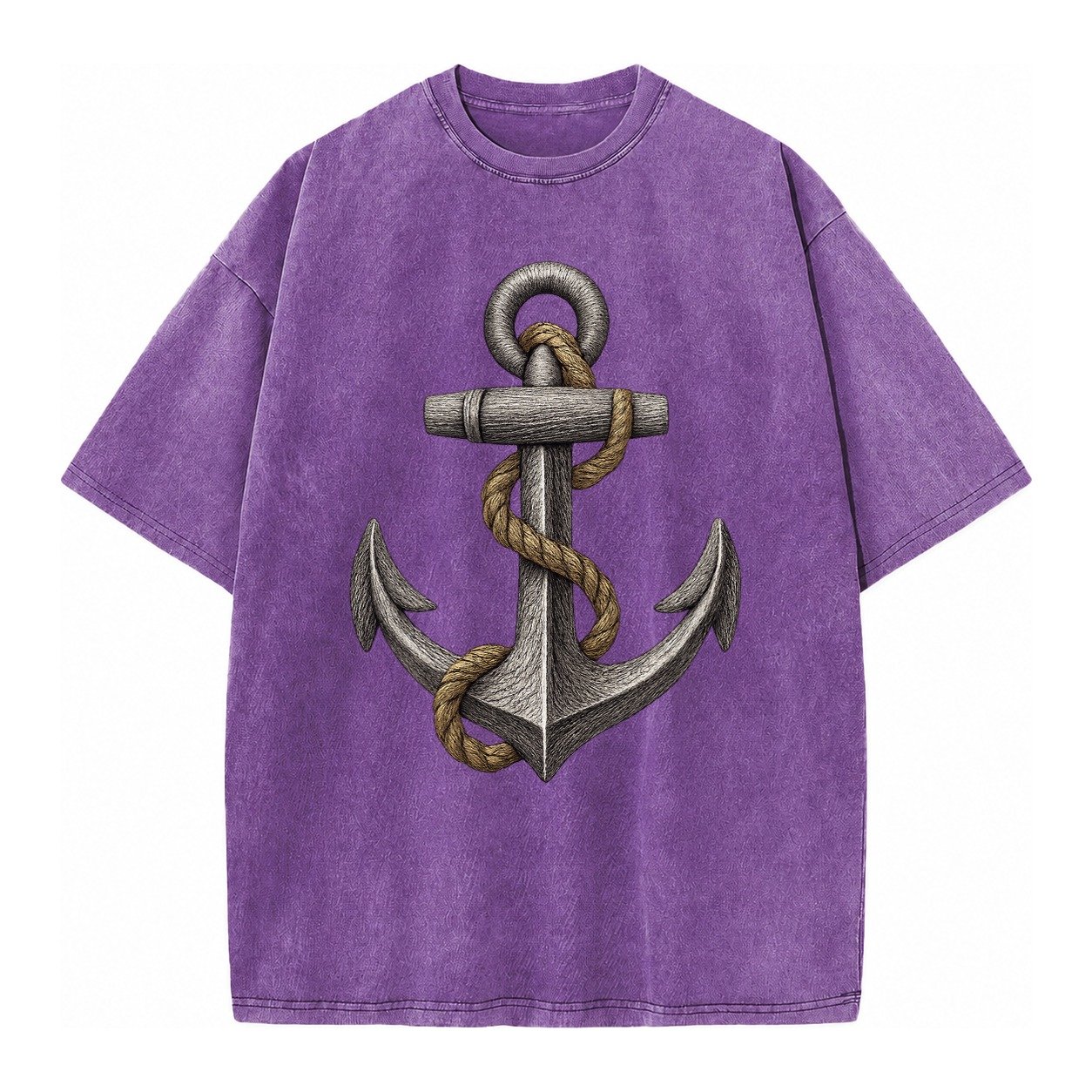 Anchor And Rope Vintage T-shirt – Purple