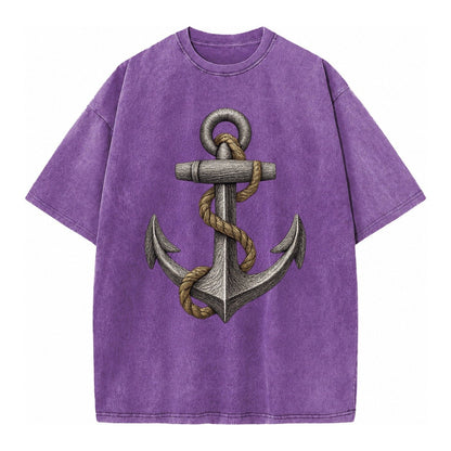 Anchor And Rope Vintage T-shirt – Purple