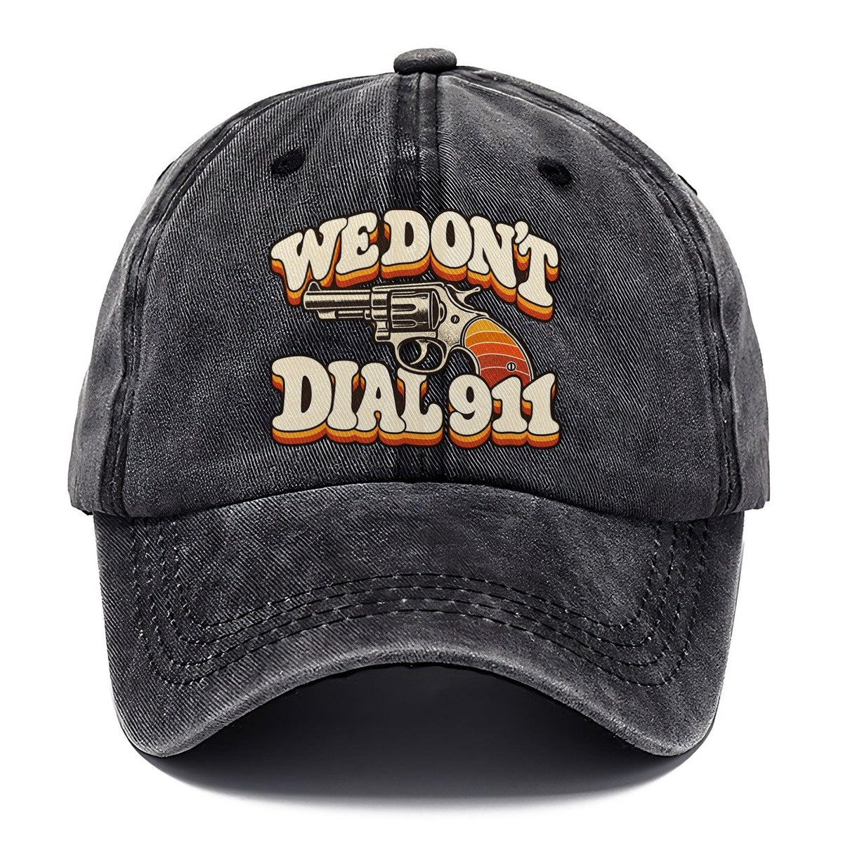 Seventies Sunset We Don't Dial 911 Classic Cap – Graphite