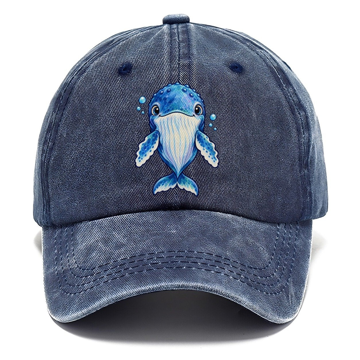 Humpback Whale Front Float Sea Sprite Classic Cap – Twilight Navy