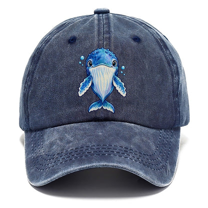 Humpback Whale Front Float Sea Sprite Classic Cap – Twilight Navy