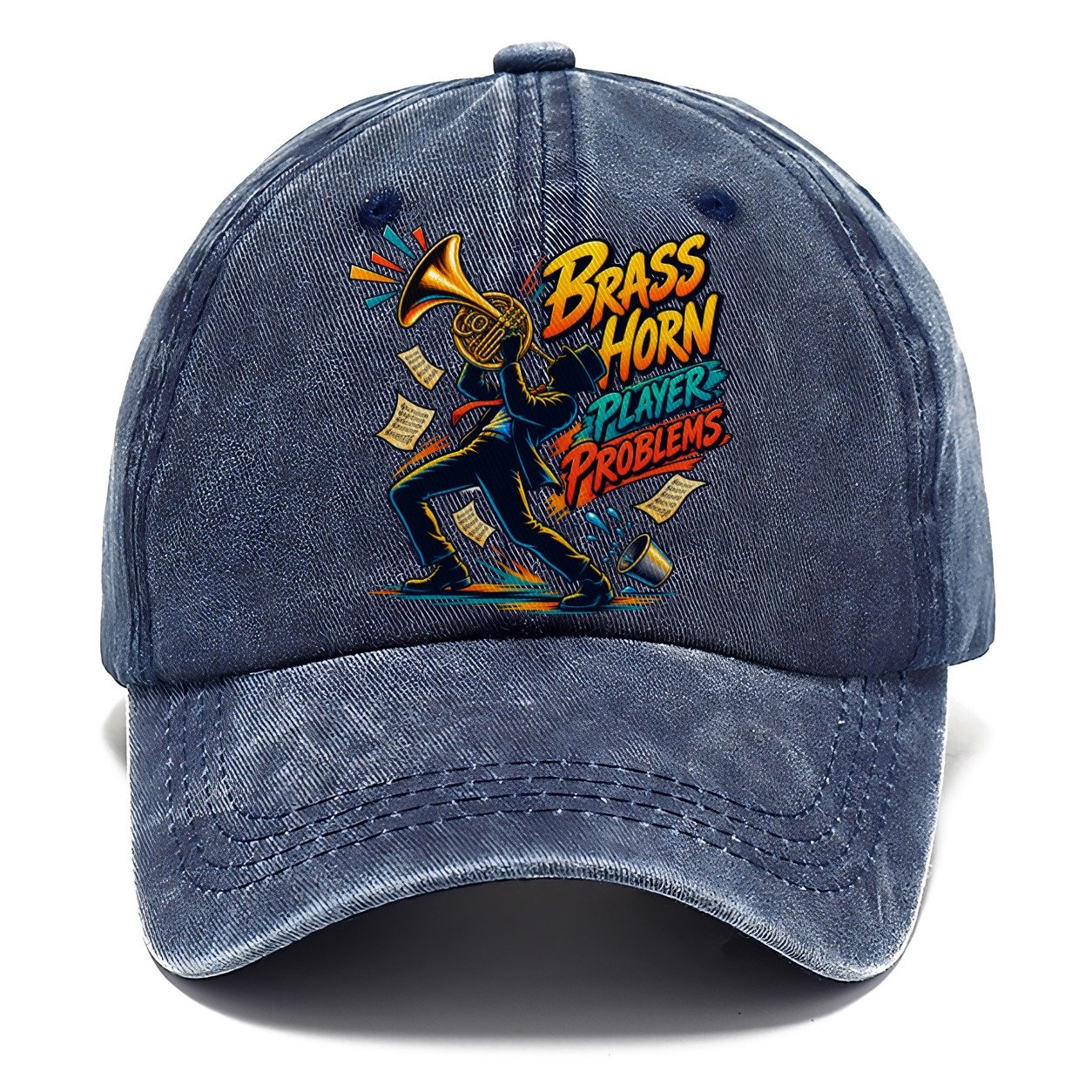 Brass Horn Player Problems Music Instruments Classic Cap – Twilight Navy