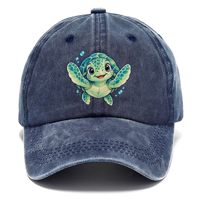 Sea Turtle Front Paddle Sea Sprite Classic Cap – Twilight Navy