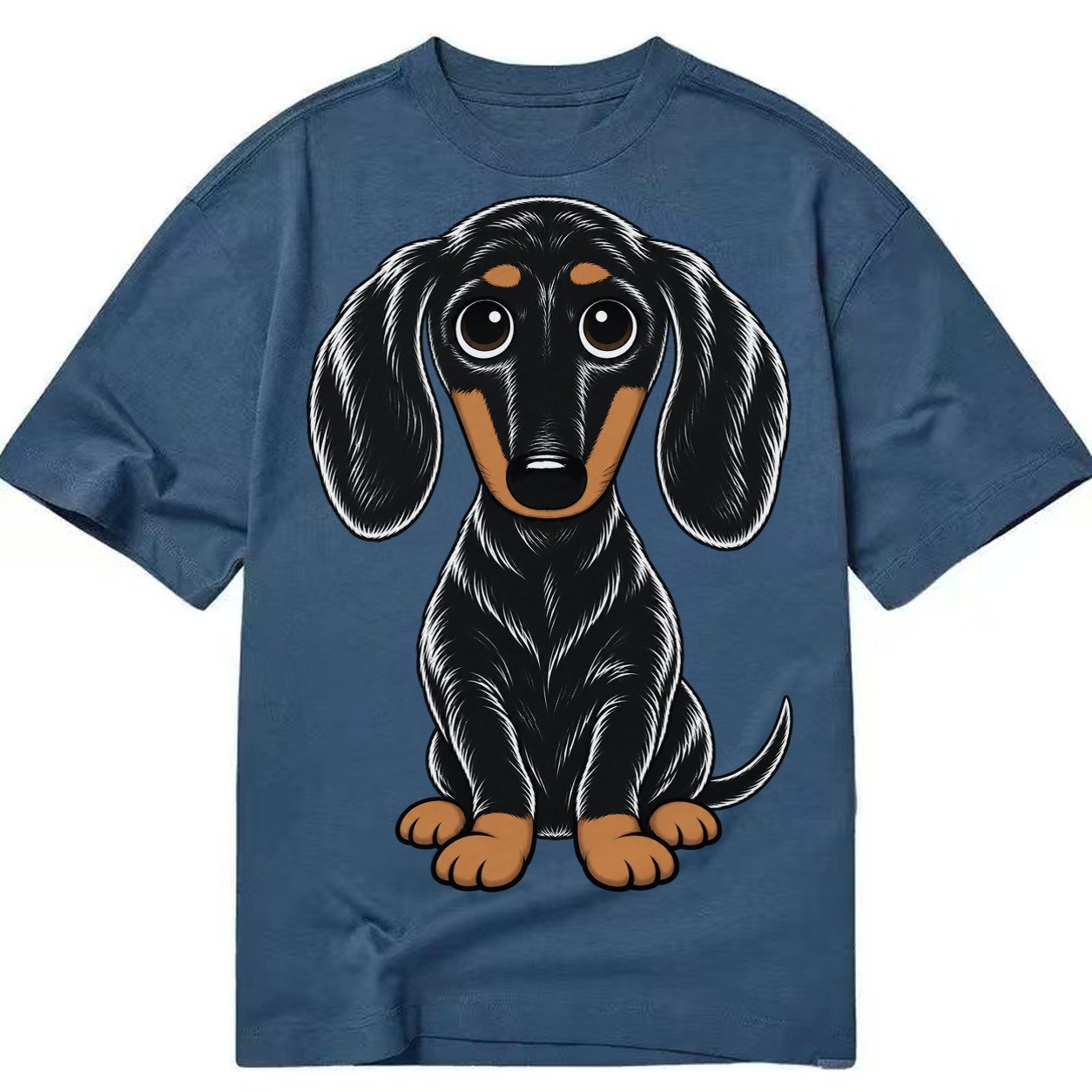 Retro Dachshund Classic T-shirt – Twilight Navy