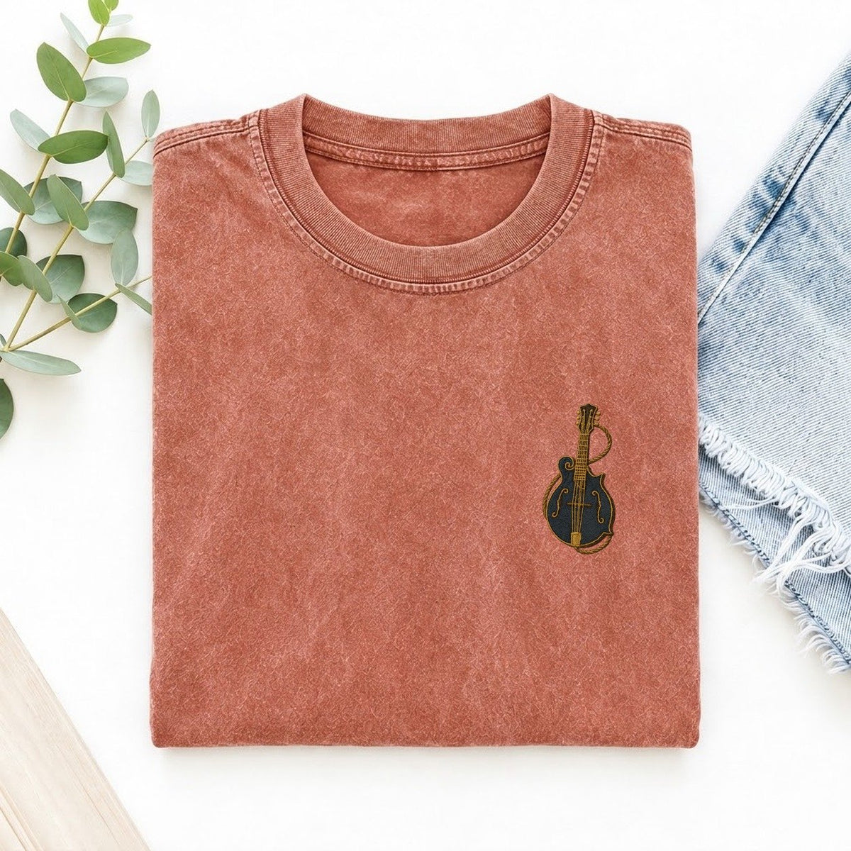 Mandolin Left Chest Vintage T-shirt – Terracotta