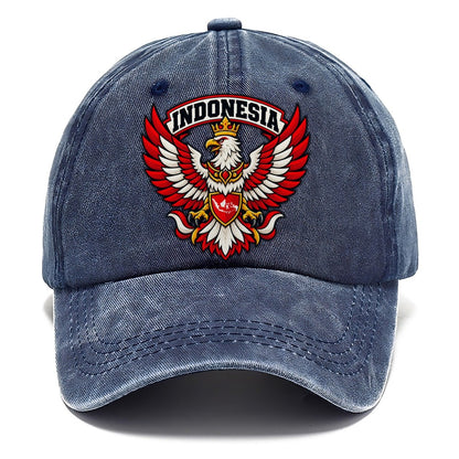 Indonesia Retro Badge Country Logos Classic Cap – Twilight Navy