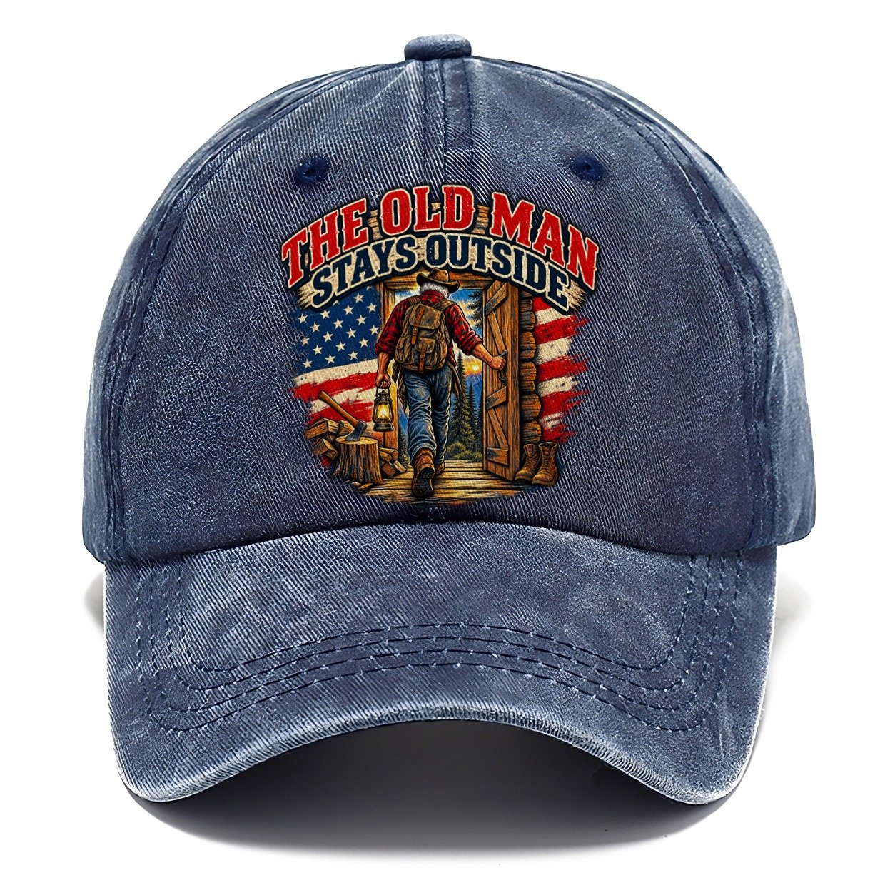 The Old Man Stays Outside Old Man Strong Classic Cap – Twilight Navy