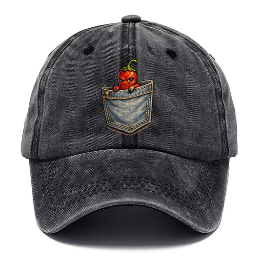 Cheeky Chili Pepper in Denim Pocket Classic Cap – Graphite
