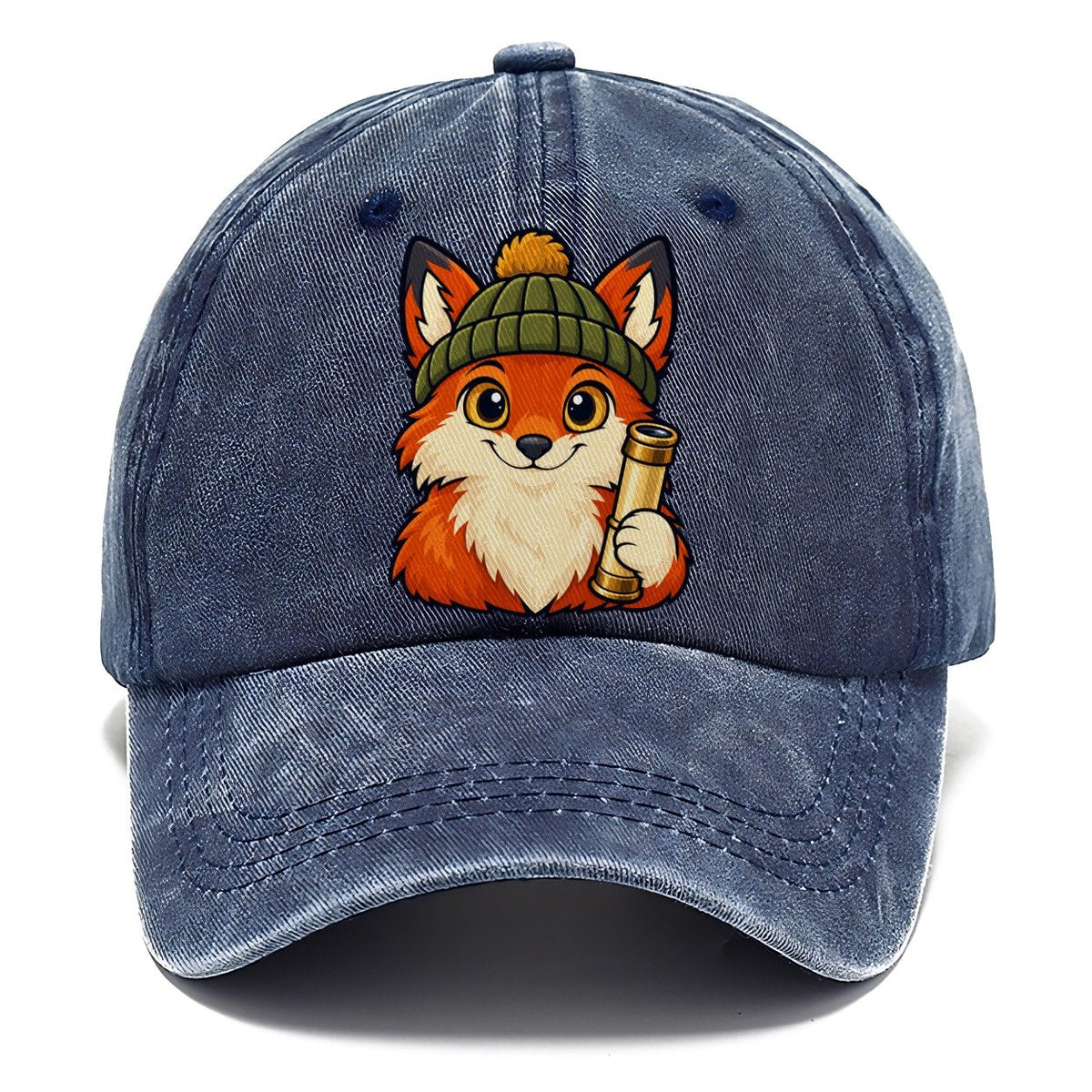 Stargazing Fox In A Beanie Astronomy And Stargazing Classic Cap – Twilight Navy