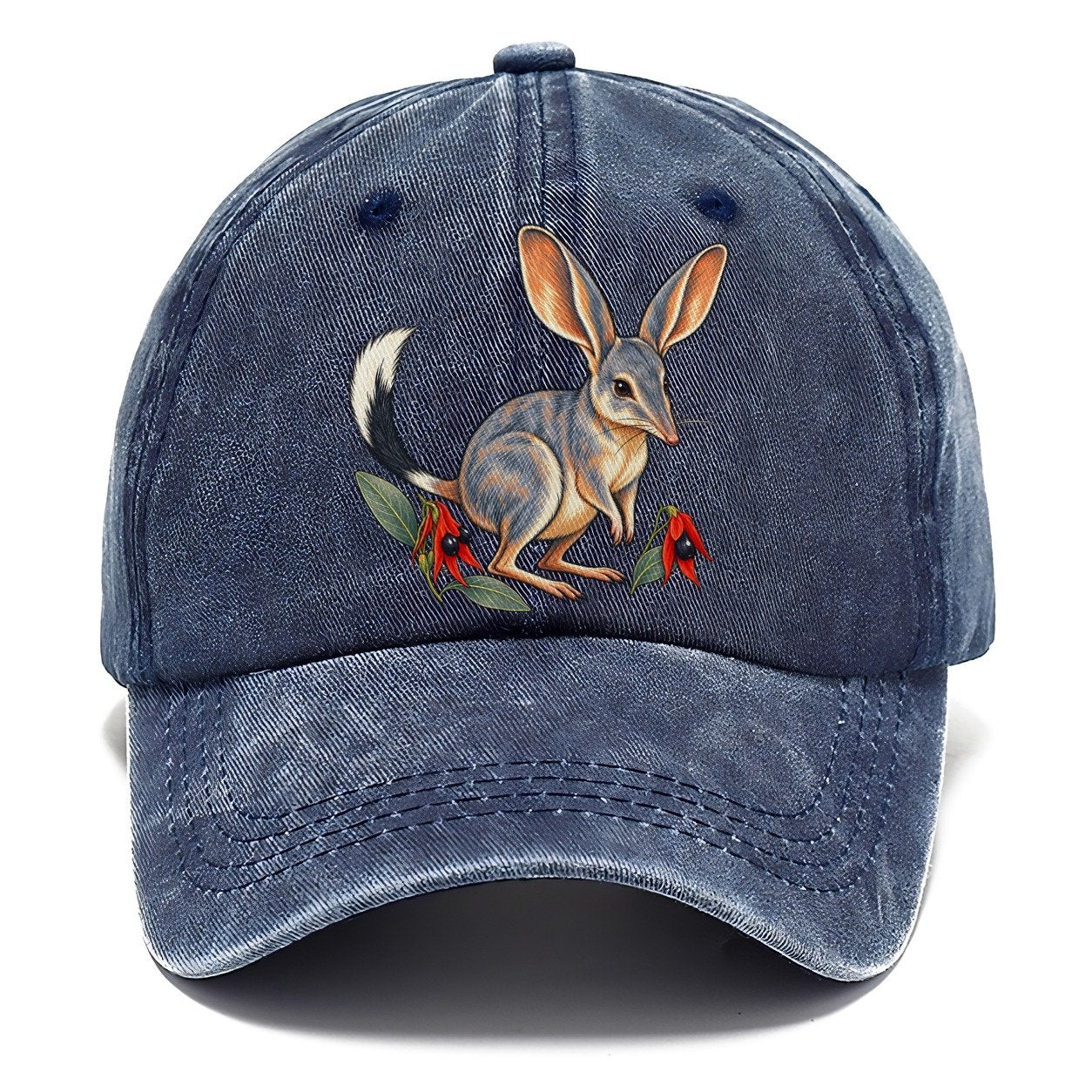 Greater Bilby And Sturt Desert Pea Australia Cultural Icons Classic Cap – Twilight Navy