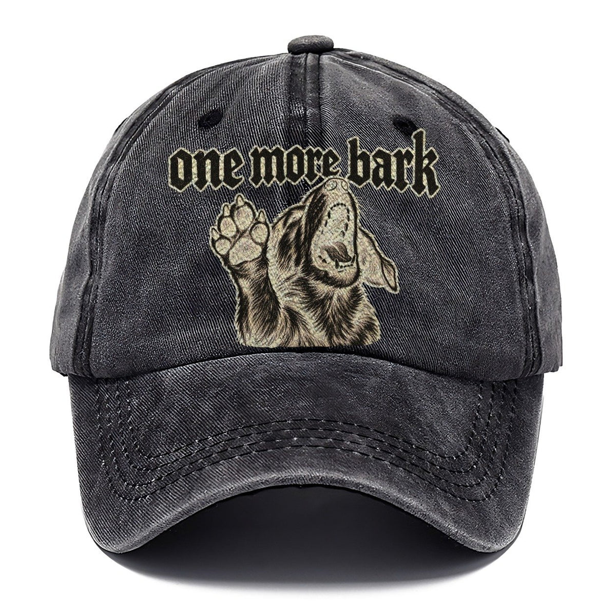 A Dog Head Mid Howl With One Front Paw Raised To The Viewer Bark For Me Classic Cap – Graphite