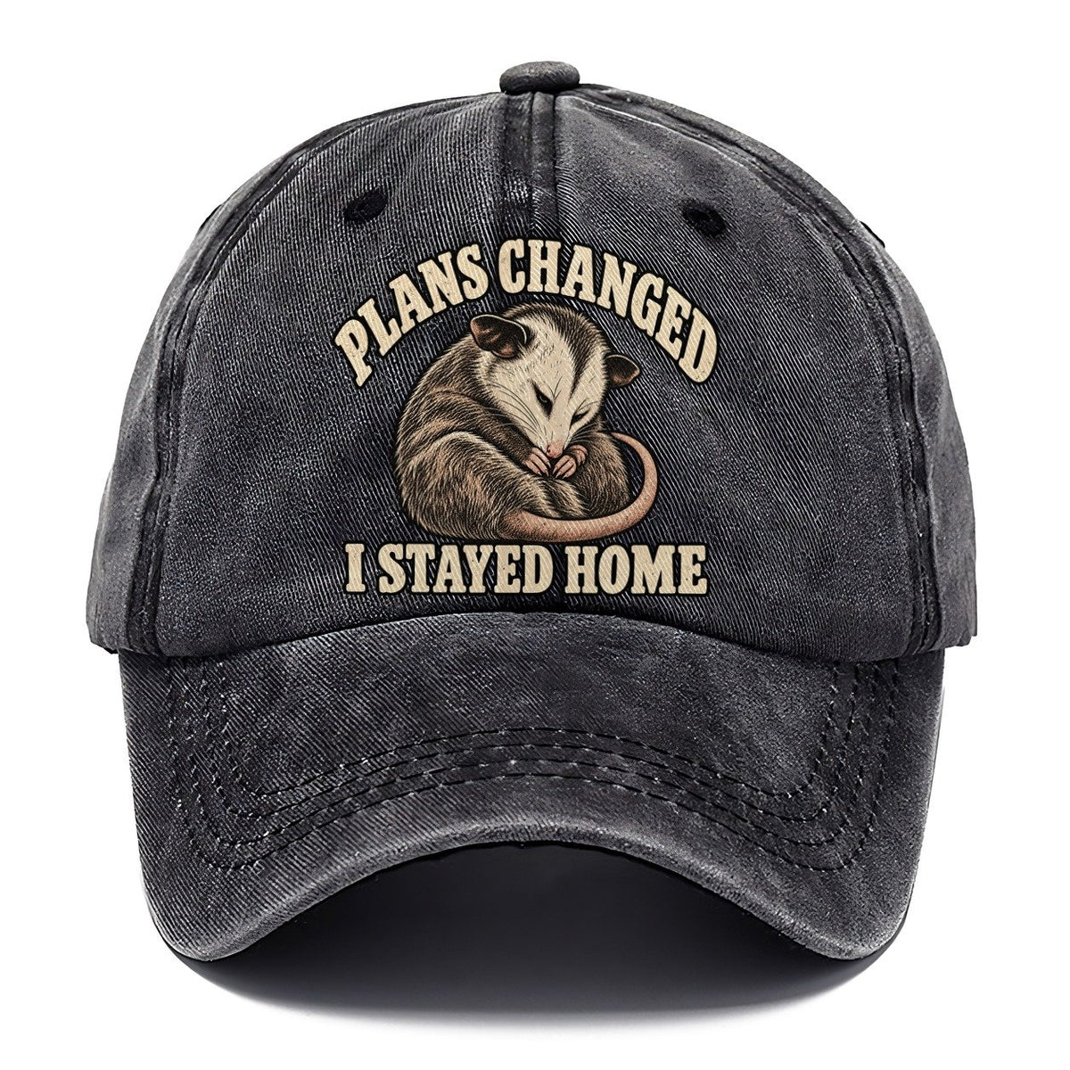 Opossum Staying Home Character Club Classic Cap – Graphite