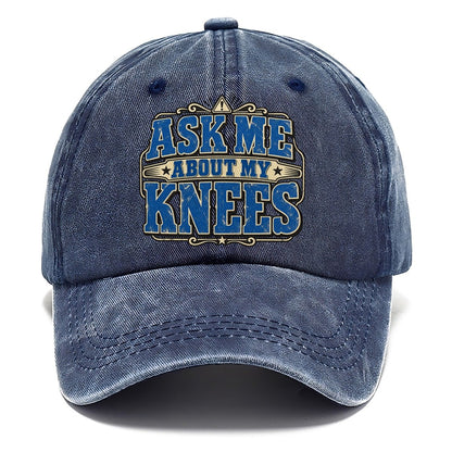 Ask Me About My Knees American Wit Classic Cap – Twilight Navy